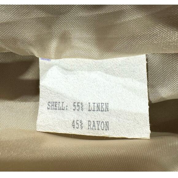Alanni by Donnybrook Womens Blazer Size 10 Tan Linen Blend Vintage - Picture 5 of 10